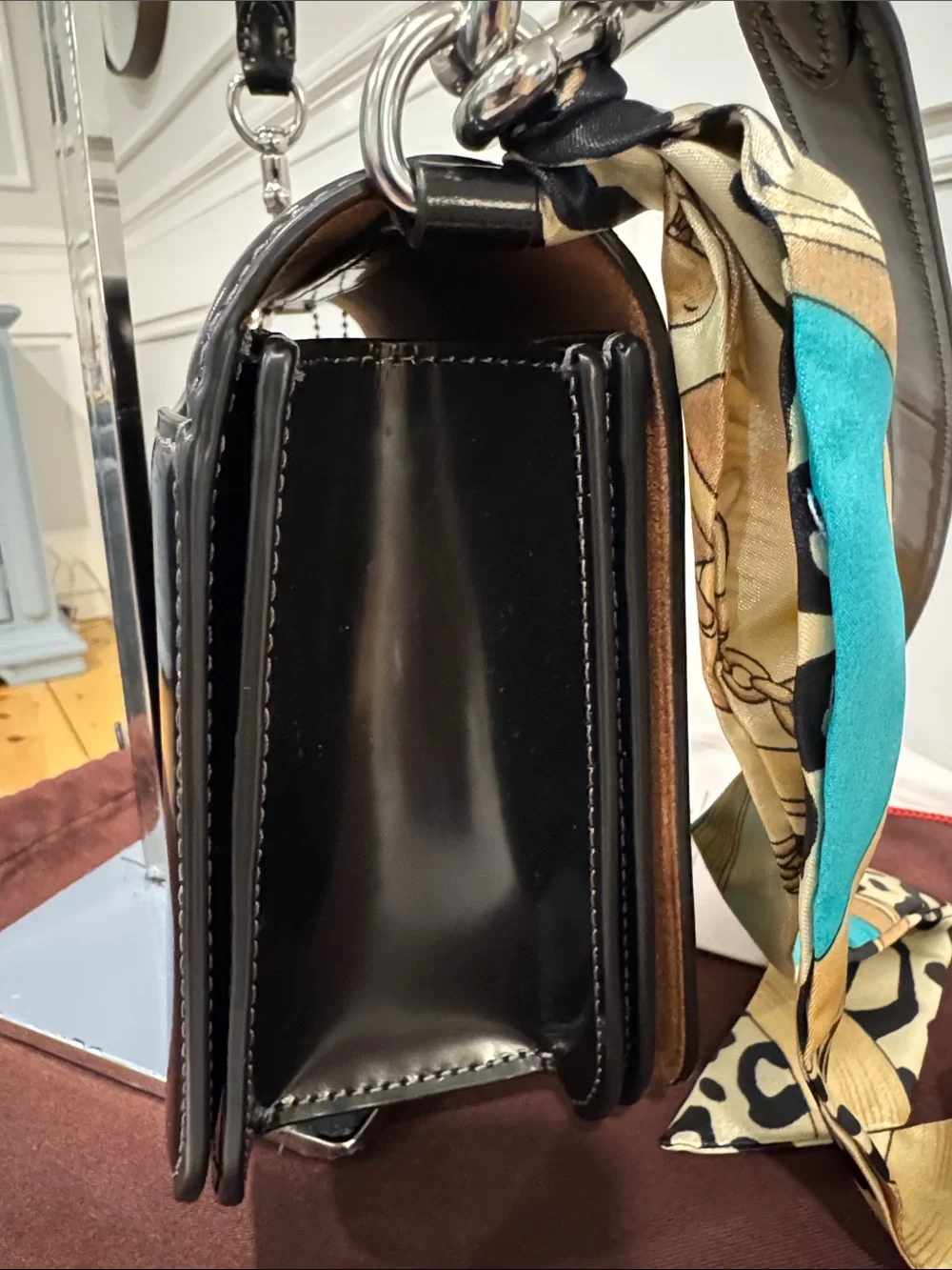 COACH Bag Quinn Black Patent Leather Crossbody Shoulder Satchel Bag NWOT - Picture 7 of 17